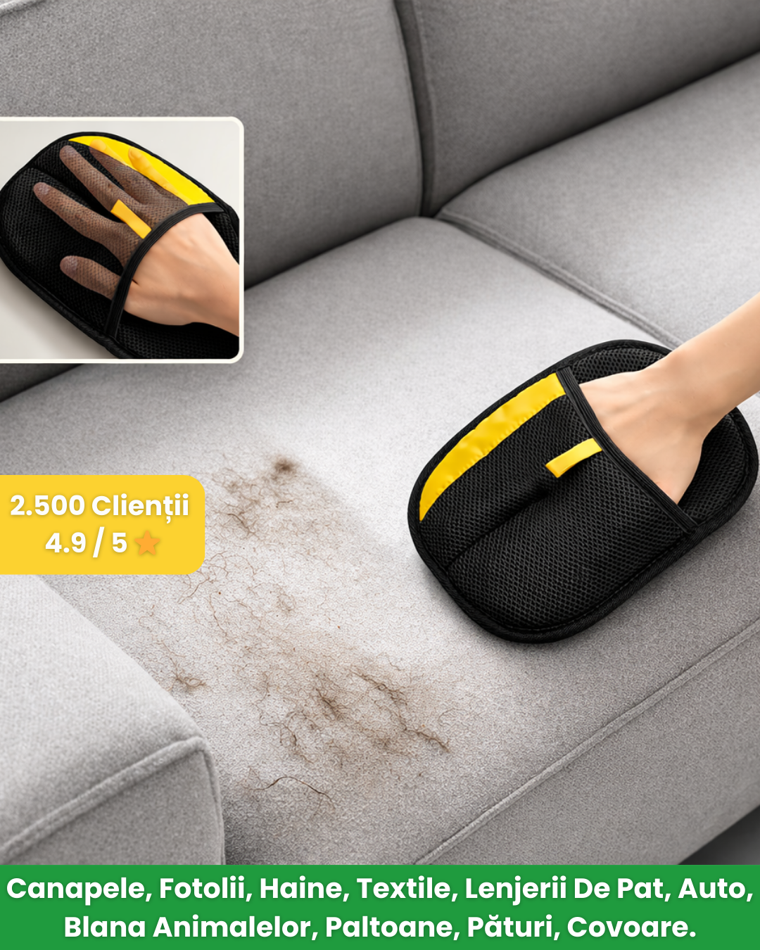 Mănușă Electrostatică pentru Păr, Scame și Praf