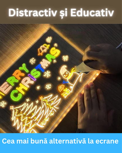 Tableta MAGICĂ de scris pentru copii + 7 Carioci + Laveta de sters CADOU