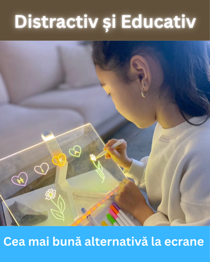 Tableta MAGICĂ de scris pentru copii + 7 Carioci + Laveta de sters CADOU
