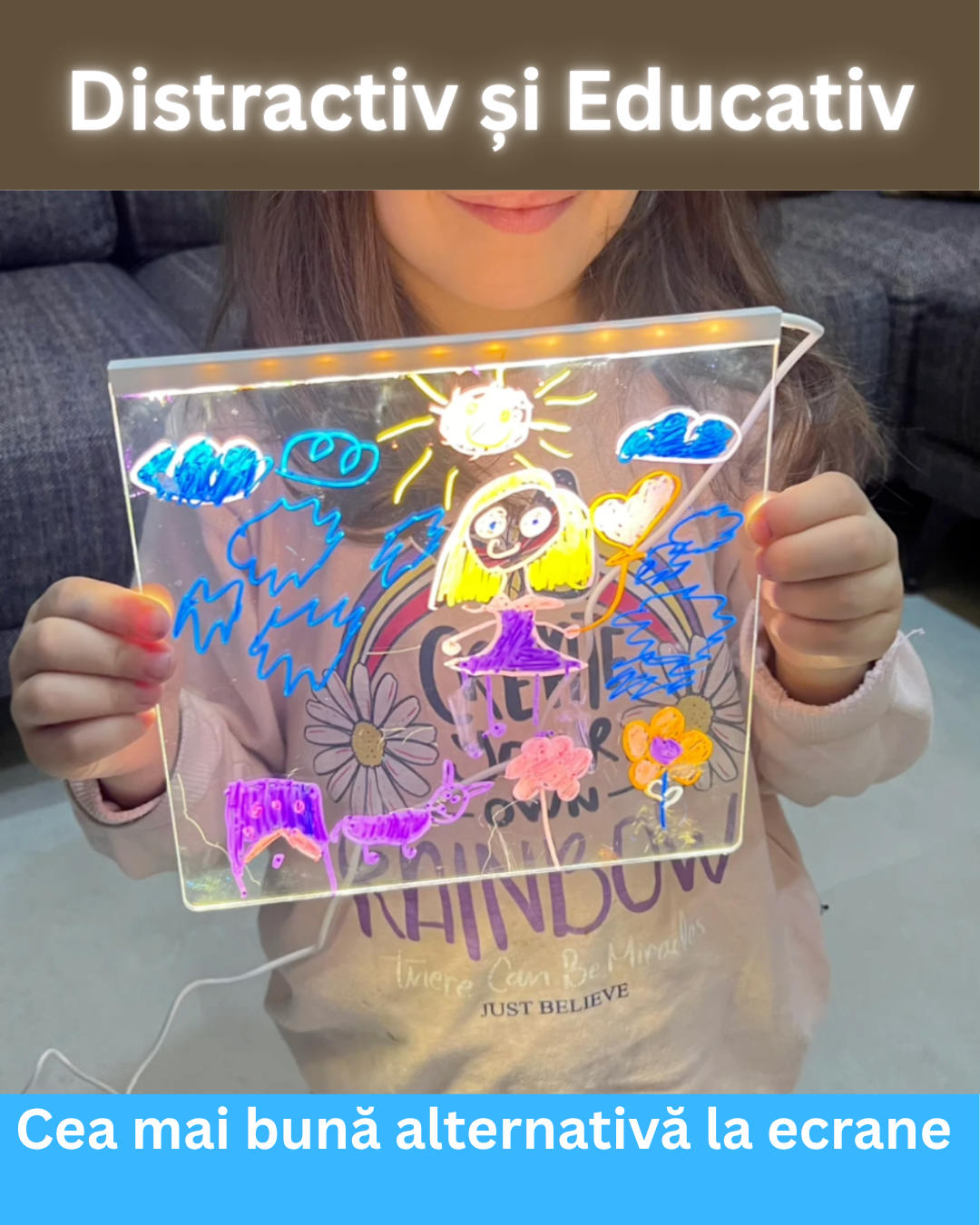 Tableta MAGICĂ de scris pentru copii + 7 Carioci + Laveta de sters CADOU