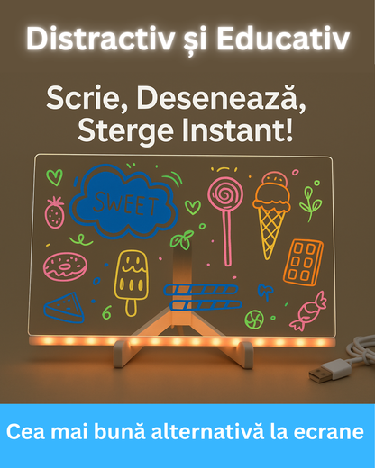 Tableta MAGICĂ de scris pentru copii + 7 Carioci + Laveta de sters CADOU