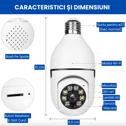 Set Două Camere Full HD Tip Bec