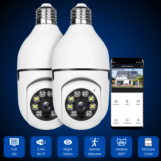 Set Două Camere Full HD Tip Bec