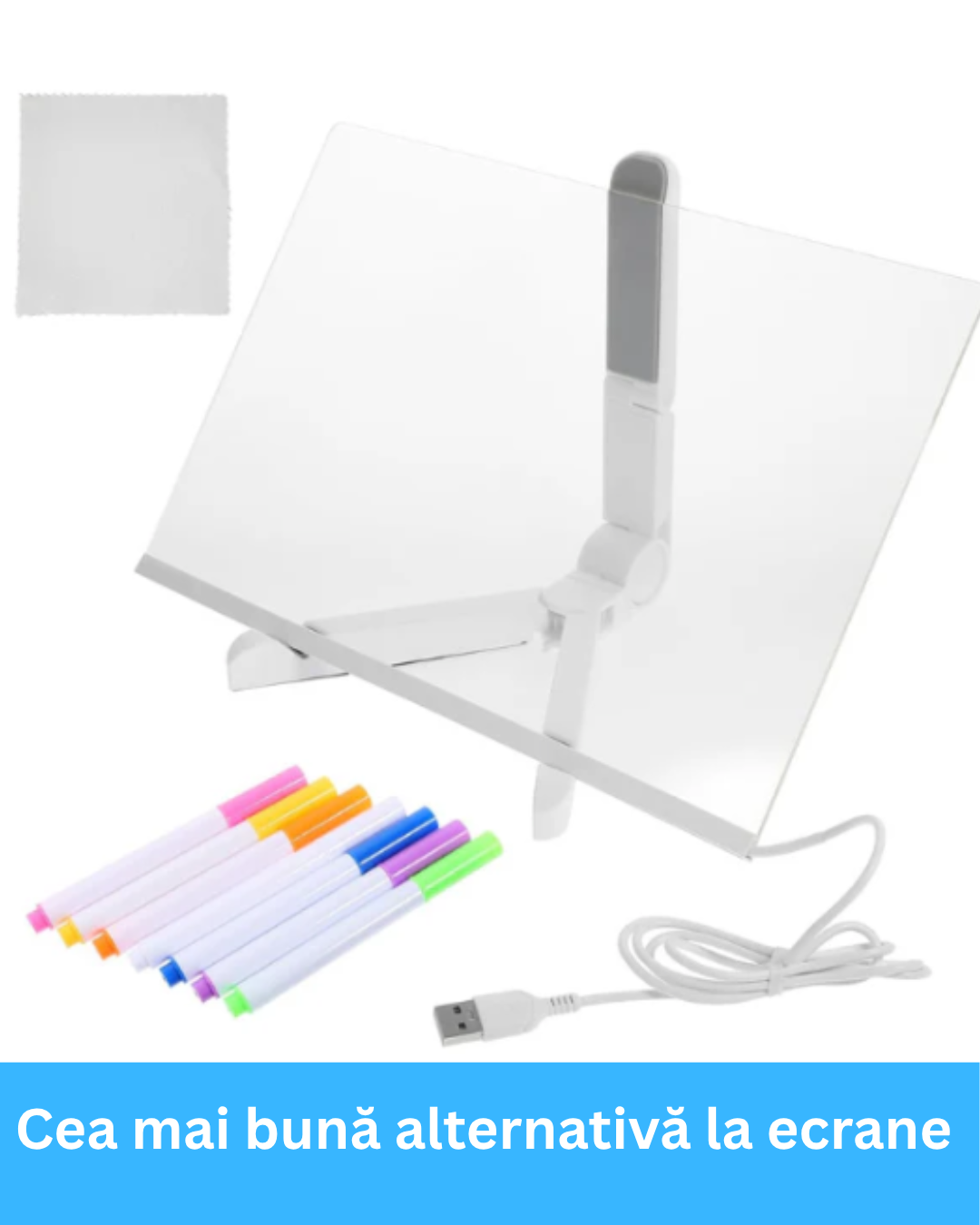 Tableta MAGICĂ de scris pentru copii + 7 Carioci + Laveta de sters CADOU