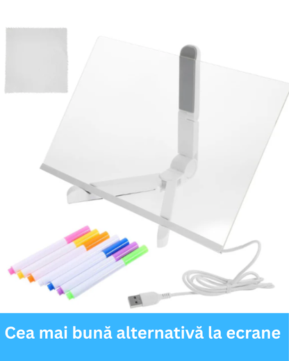 Tableta MAGICĂ de scris pentru copii + 7 Carioci + Laveta de sters CADOU